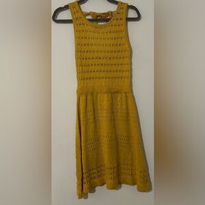 Flying Tomato Charming Mustard Knit Sun Dress